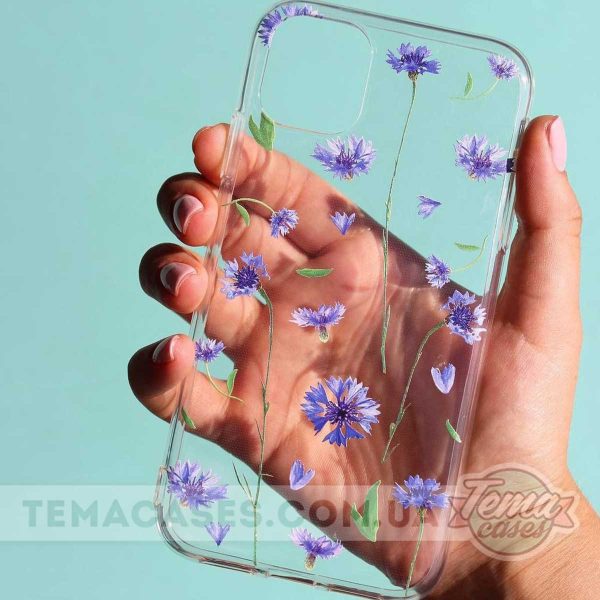 Прозорий чохол для iPhone 16 з волошками