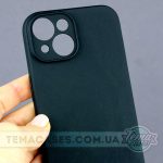 Чорний матовий чохол для Apple iPhone 15 з додатковим захистом камери